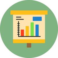 Column Chart Flat Circle Style Icon vector