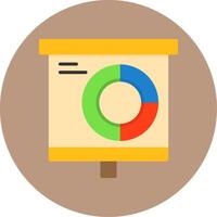 Donut Chart Flat Circle Style Icon vector