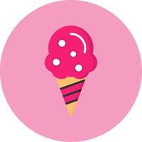 Ice cream cone Flat Circle Style Icon vector