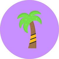Palm tree Flat Circle Style Icon vector
