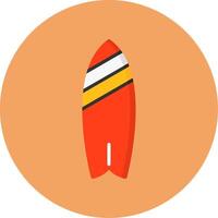 Surfboard Flat Circle Style Icon vector