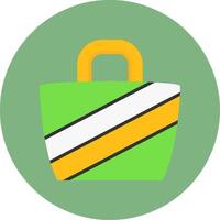 Beach bag Flat Circle Style Icon vector