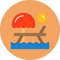 Seashore Flat Circle Style Icon vector