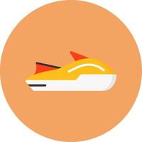 Jet ski Flat Circle Style Icon vector