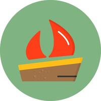 Sailboat Flat Circle Style Icon vector