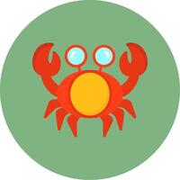 Crab Flat Circle Style Icon vector