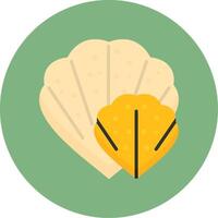 Shell collection Flat Circle Style Icon vector