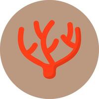 Coral Flat Circle Style Icon vector