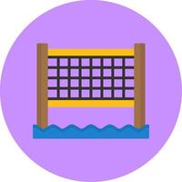 Beach volleyball net Flat Circle Style Icon vector