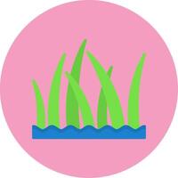Beach grass Flat Circle Style Icon vector