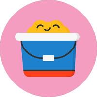 Sand bucket Flat Circle Style Icon vector