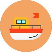 Boat Flat Circle Style Icon vector
