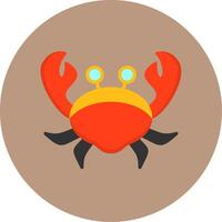 Crab Flat Circle Style Icon vector