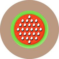 Watermelon seeds Flat Circle Style Icon vector