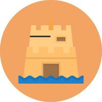 Sand sculpture Flat Circle Style Icon vector