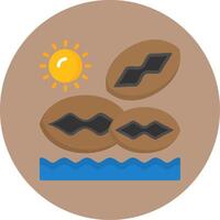 Beachcombing Flat Circle Style Icon vector