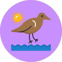 Sandpipers Flat Circle Style Icon vector