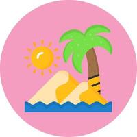 Sand dunes Flat Circle Style Icon vector