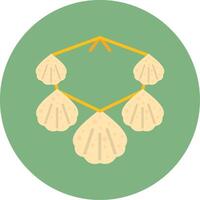 Seashell necklace Flat Circle Style Icon vector