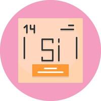 Silicon Chemical Element Flat Circle Style Icon vector