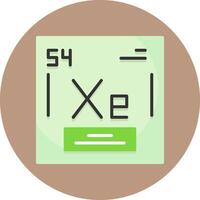 Xenon Chemical Element Flat Circle Style Icon vector