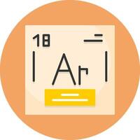 Argon Chemical Element Flat Circle Style Icon vector