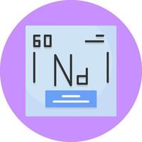 Neodymium Chemical Element Flat Circle Style Icon vector