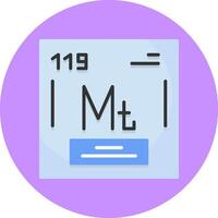 Meitnerium Chemical Element Flat Circle Style Icon vector