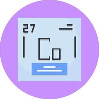 Cobalt Chemical Element Flat Circle Style Icon vector