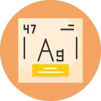 Silver Chemical Element Flat Circle Style Icon vector