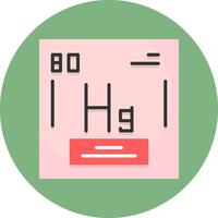 Mercury Chemical Element Flat Circle Style Icon vector
