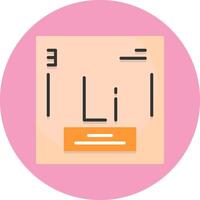 Lithium Chemical Element Flat Circle Style Icon vector