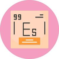 Einsteinium Chemical Element Flat Circle Style Icon vector