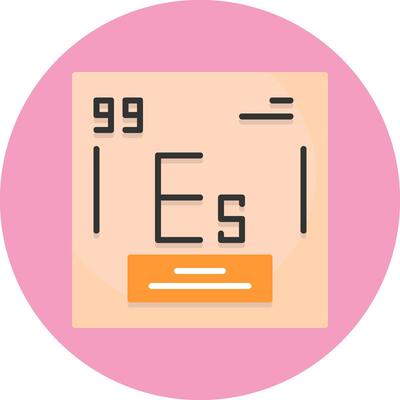 Einsteinium Chemical Element Flat Circle Style Icon