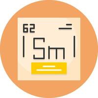 Samarium Chemical Element Flat Circle Style Icon vector