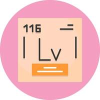 Livermorium Chemical Element Flat Circle Style Icon vector