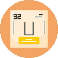 Uranium Chemical Element Flat Circle Style Icon vector