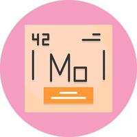 Molybdenum Chemical Element Flat Circle Style Icon vector