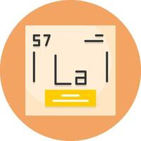 Lanthanum Chemical Element Flat Circle Style Icon vector