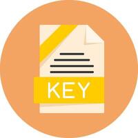 KEY Format Flat Circle Style Icon vector