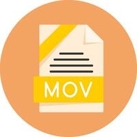 MOV Format Flat Circle Style Icon vector