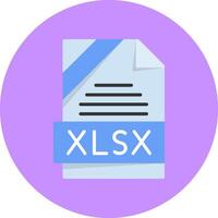 XLSX Format Flat Circle Style Icon vector