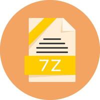 7z Format Flat Circle Style Icon vector