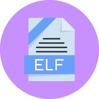 ELF Format Flat Circle Style Icon vector