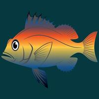 Exotic colored Ocean-Themed Fish Graphics vector
