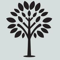 Leafy Tree Icon Nature and Growth Symbol best icon design black and white vector