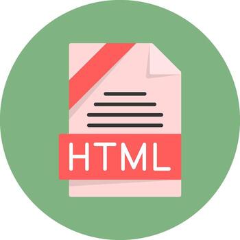 HTML Format Flat Circle Style Icon vector