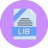 LIB Format Flat Circle Style Icon vector