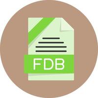 FDB Format Flat Circle Style Icon vector