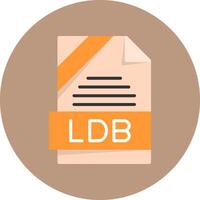 LDB Format Flat Circle Style Icon vector